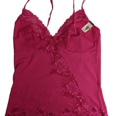 Delicates Camisole Size L New Nwt Hot Pink Lace Poly Spandex Top Approximate Measurements Across Front Chest 17" Length 26" Thank You For Stopping By!! Please See All Pics! Buyer To Pay Calculated Shipping. Pet & Smoke Free Environment You Get What You See In The Pictures Unless Otherwise Stated!!!!! See My Other Items For More Great Deals! Features: Camisole Size: Womens L Condition: New With Tags Pink Stretch Elegant Camisole, Elegant Stretch Pink Camisole, Elegant Pink Stretch Camisole, Fitted Camisole Sleepwear With Delicate Straps, Fitted Cami Sleepwear With Built-in Bra, Fitted Camisole Sleepwear With Adjustable Straps, Fitted Cami Sleepwear With Bra-friendly Design, Seamless Fitted Camisole Sleepwear, Fitted Seamless Cami Sleepwear