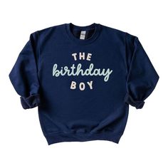 Looking for a cute sweatshirt for your kids? We have the perfect The Birthday Boy graphic sweatshirt addition to their closet! Also available in toddler sweatshirts. Birthday Long Sleeve Hoodie With Letter Print, Birthday Letter Print Long Sleeve Hoodie, Long Sleeve Hoodie With Letter Print For Birthday, Casual Cotton Hoodie For Birthday, Fall Birthday Cotton Sweatshirt, Cute Long Sleeve Sweatshirt For Birthday, First Birthday Crew Neck Top With Letter Print, Cute Crew Neck Birthday Sweater, Cute Crew Neck Sweater For Birthday