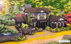 Sims 4 Spa, Japanese Park, Sims 4 Collections, Sims 4 Build, Sims House, Bath House, The Sims 4