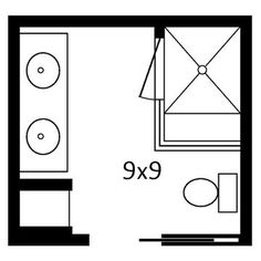 the floor plan for an apartment with one bed and two bathtubs in it