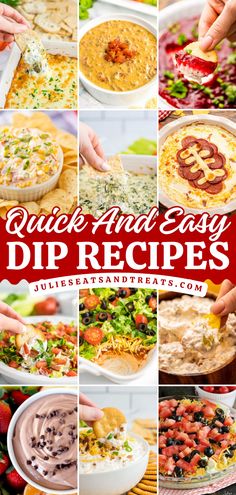 Looking for a new dip recipe when you host a party? Watching the big game and need a new recipe to dip into? We have all the best easy dip recipes out there. Everything from Crock Pot Dips, Cold Dips, Baked Dips, Sweet Dips, Savory Dips and more! Quick Party Dips, Quick And Easy Dip Recipes, Dips Savory, Dips Sweet, Easy Dip Recipes, Dip Ideas, Cold Dip Recipes, Savory Dips, Best Dip Recipes