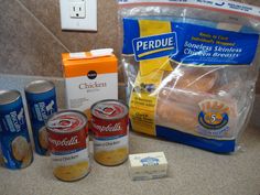 some food items are sitting on the counter