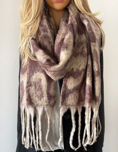 "Womens fluffy blanket scarf, oversized wool scarf / thick Winter shawl wrap. Chunky, warm Winter scarf that is long, large, thick and fluffy! Multi colour beige and brown leopard print scarf shawl for women. Oversized scarf or chunky scarf wrap that makes the perfect ladies gift or \"gift for her\"! Easy to wear; this multi purpose vibrant and bright colourful scarf can be worn as a shawl wrap, big wrap scarf, infinity scarf or wearable blanket. Beautifully designed quality wool blend scarf in gorgeous colours - the perfect accessory for colder days. Stunning premium quality womens scarf; very Limited Edition, at this incredible low price.  - Thick, warm and cosy; luxury premium quality soft delicate feel scarf for women. - On trend; really plush design as a long neck scarf, shawl wrap or Beige Blanket, Colourful Scarf, Womens Scarf, Winter Wrap, Chunky Scarf, Scarf Infinity, Winter Shawl, Chunky Scarves, Tartan Scarf