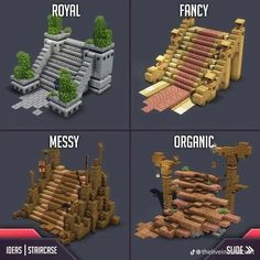 four different types of stone structures with text above them that says,'how to build a