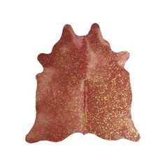 a pink and gold leaf shaped object on a white background with lots of speckles