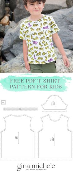 Boys Sewing Patterns Free, T Shirt Sewing, Boys Shirts Pattern, Toddler Sewing Patterns, T Shirt Sewing Pattern, Toddler Patterns, Baby Clothes Patterns Sewing