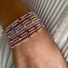 Swarovski Bracelet, Gold Bond, Grandmas House, Feather Charms, Feel Safe, Memory Wire, Miami Beach, Stretch Bracelets, Swarovski Crystal