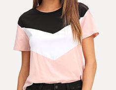 How To Cut Sleeves, Sewing Blouses, Sewing Shirts, Color Block Blouse, Sewing Clothes Women, Fashion Tops Blouse, Blouse Short Sleeve, Cropped Tops