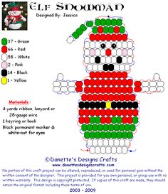 an origami christmas decoration is shown with instructions to make the snowman out of beads