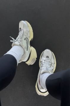 These dad sneakers are so comfortable and too cute! Perfect for fall outfits in New York or to run in. Tap to shop! Nike Running Shoes For Streetwear, Nike Casual Shoes Women, Nike Dad Sneakers