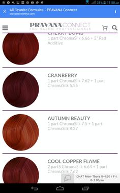 Cool Red Hair Color Formula, Dark Auburn Formula, Pravana Red Hair Color, Copper Hair Formula Pravana, Cooper Formula Hair, Pravana Auburn Hair Formula, Rich Copper Red Hair Formula, Cooper Red Hair Color Formula