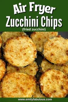 air fryer zucchini chips with text overlay