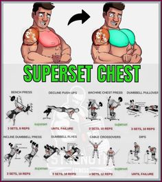 (ad) Fitness & Exercise Equipment - up to xx% Off Superset Chest, Chest Workout For Men, Chest Workout Routine, Workout Program Gym, Best Chest Workout, Gym Workout Planner, Chest Exercises, Latihan Kardio, Bodybuilding Workout Plan