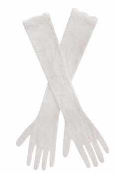 White Lace Opera Length Gloves Length approx 20" White Gloves Png, Royalty Dr, White Lace Gloves, Opera Length Gloves, Miss Circle, Formal Gloves, Tie Dye Jumpsuit, Opera Gloves, Lace Gloves