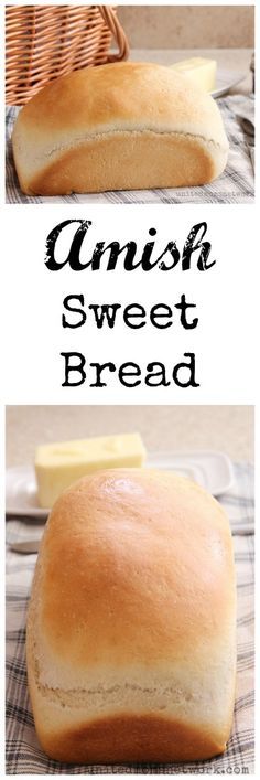 two pictures showing how to make an amish sweet bread