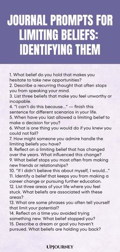 80+ Journal Prompts for Limiting Beliefs Therapy Writing Prompts Journal Ideas, How To Reach Your Full Potential, Journal Prompts To Figure Out What You Want, Limiting Beliefs Examples, Limiting Beliefs Journal Prompts, Self Awareness Journal Prompts, Mindset Questions, Self Limiting Beliefs