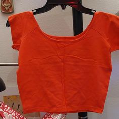 Bright Coral Hot Pink Short Sleeve Crop Top. Tight Fit. Super Cute For Summer. Brand New Never Worn. Hot Pink Shorts, Short Sleeve Crop Top, Tropical Island, Short Sleeve Cropped Top, Pink Shorts, Wet Seal, Pink And Orange, Hot Pink, Tights