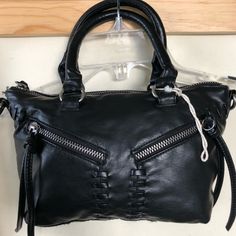 Brand New Never Used No Scratches Or Fading Removable/Adjustable Long Strap Two Zippers On Outside Unzip Purse Pouch ~8” X ~5” Plastic/String From Tags But No Paper Tags Black Punk Shoulder Bag With Zipper Closure, Edgy Black Satchel, Edgy Everyday Bags With Zipper Closure, Edgy Crossbody Shoulder Bag With Zipper Closure, Black Edgy Shoulder Bag With Zipper Pocket, Edgy Shoulder Bag With Zipper For Everyday Use, Edgy Black Satchel For Everyday Use, Casual Black Satchel With Zipper Closure, Edgy Black Bag With Zipper Pocket