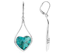 15mm Heart Shaped Turquoise Sterling Silver Solitaire Dangle Earrings. Measure Approximately 2.01"L x .76"W. Lever Backings. Oxidized Elegant Turquoise Heart Earrings, Turquoise Heart-shaped Sterling Silver Earrings, Turquoise Heart Earrings, Broken Chain, Pearl Strands, Turquoise Gemstone, Turquoise Blue, Turquoise Earrings, Cultured Pearls