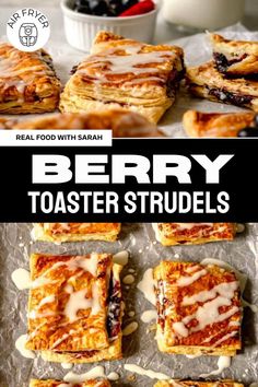 berry toaster strudels on a baking sheet