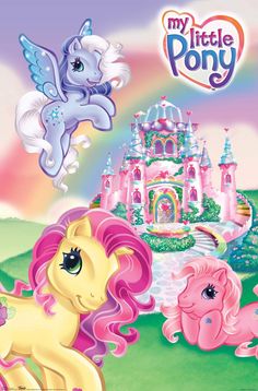 my little pony book with pictures of the princess and her ponies in front of it