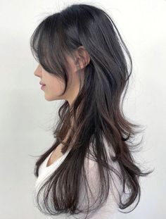 Medium Length Haircut From Back, Wolf Cute Long Hair, Hair Cuts Wolf Cut Long, Hush Haircut Medium Length, Long Hush Cut With Bangs, Long Layer Wolf Cut, Wolf Cut Layers Long Hair, Hairstyles Wolfcut Long, Medium Wolf Haircut