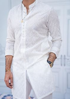 Humayun Alamgir - Mohazzab - 04 – LAAM White Kurta Designs For Men, Kurta Mens Design, White Kurta Men