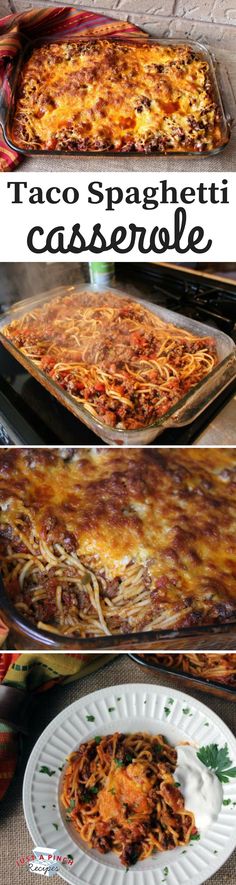 taco spaghetti casserole is an easy dinner recipe