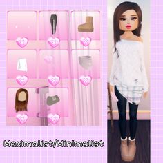 the doll is standing in front of her clothes and shoes, which are also made to look like she's wearing boots