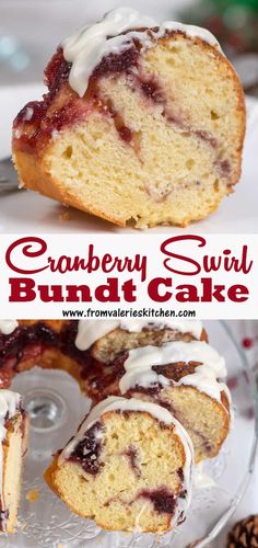 this cranberry swirl bundt cake is so good it's ready to be eaten