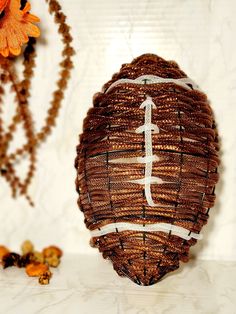 a close up of a decorative object on a table