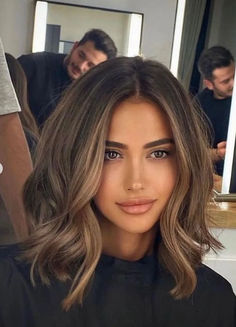 Longbob Hair, Lob Hairstyle, Balayage Brunette, Hair Color And Cut, Brunette Hair