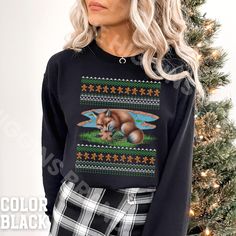 🦊 Looking for a quirky and fun twist on the classic ugly Christmas sweater? This unisex sweater features an adorable fox caught mid-bite as it chomps down on a gingerbread man cookie! The scene is set in front of a pond, surrounded by grass, adding a whimsical outdoor touch to your festive wardrobe. This sweater is perfect for those who love to stand out at holiday parties. 🍪 Perfect for animal lovers and ugly sweater fans alike, this funny Christmas sweater combines woodland charm with a holi Fox Eating, Cozy Winter Boots, Funny Christmas Sweaters, Ugly Sweater Party, Holiday Sweatshirt, Christmas Gifts For Men, Great Christmas Gifts, Gingerbread Man, Ugly Sweater