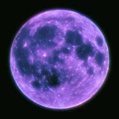 an image of the moon taken from space with purple lighting on it's side