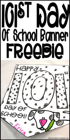 a black and white photo with the words, 10 st day of school banner freebie