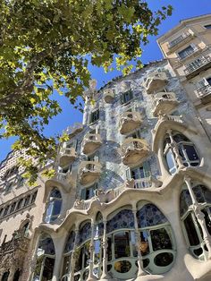 an ornate building with many windows and balconies