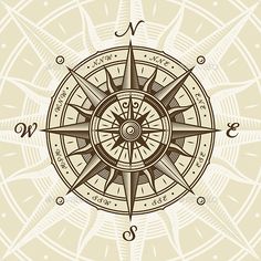 a compass on a beige background