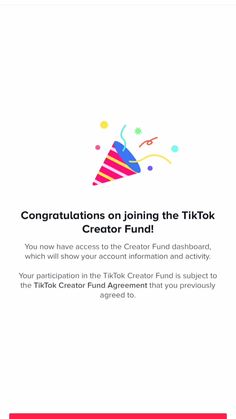 congratulationss on joining the tiktok creator fund - click here to see more info