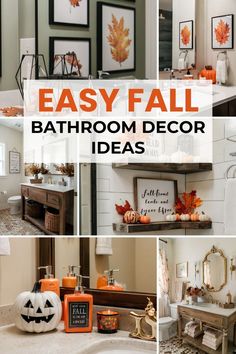 15+ Easy Fall Bathroom Decor Ideas Easy Bathroom Decor, Autumn Bathroom Decor, Autumn Bathroom, Autumn Decor Ideas, Bathroom Counter Decor Ideas, Bathroom Counter Decor