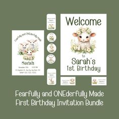 the first birthday party package with sheep and flowers