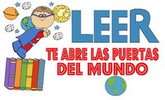 an image of a man flying over books with the caption'lar te abe las puertas del mundo '