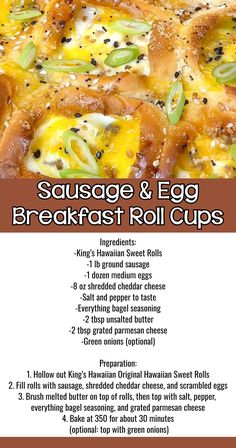 the recipe for sausage and egg breakfast roll cups