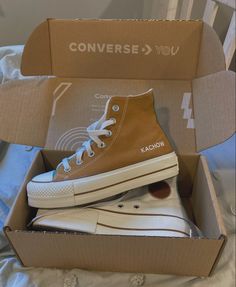 Custom Platform Converse Ideas, Words On Converse, Custom Converse Ideas, Custom Platform Converse, Tan Converse, Customized Converse, Converse Hightops