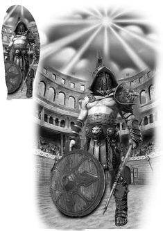 Colosseum Tattoo Design, Roman Colosseum Tattoo, Colosseum Tattoo, Tattoo Design Meaning, Warrior Tattoo Design, Cover Up Tattoos For Men, Warrior Tattoo Sleeve, Greek God Tattoo, Roman Tattoo