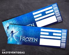 two frozen tickets sitting next to each other