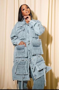 Sarah Jakes Roberts Fashion, Denim Sketch, Sarah Jakes Roberts, Modest Streetwear, January Fashion, Sarah Jakes, Denim Street Style, Denim Outfits, Skirt Trends