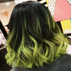 Soft Green Hair, Green Ombre Hair, Green Hair Color Ideas, Dyed Ends Of Hair, Short Green Hair, Black And Green Hair, The Best Hair Products