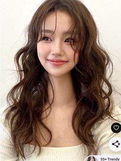 Korean Crimped Hair, Hair Perm Long Hair, Korean Wave Perm Women, Korean Perm Hairstyles Women, Korean Permed Hairstyles, Japanese Perm Women, Korean Hair Trends 2023, Japanese Digital Perm Long Hair, Digital Wave Perm