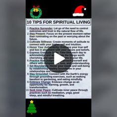 a sign with the words 10 tips for ritual living on it and a christmas tree