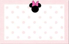 a pink minnie mouse notepad with polka dots and a bow on it's head